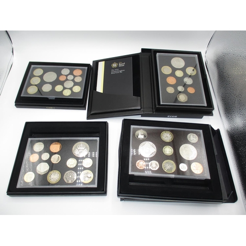 491 - Four Royal Mint Proof Coin Sets, 2008, 2010, 2011, 2012