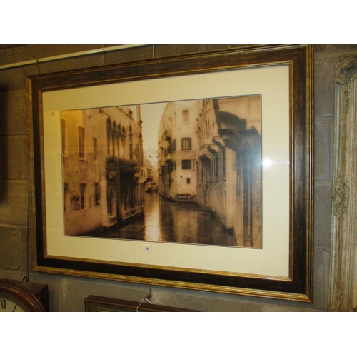 534 - Large Framed Print of a Venice Canal by James Cook