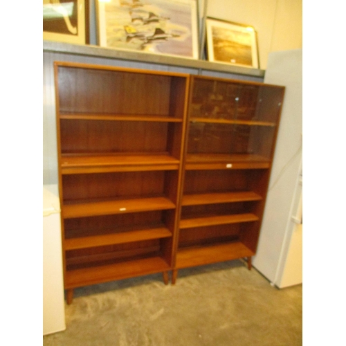 550 - Two G Plan Teak Shelved Display Units, each 81cm