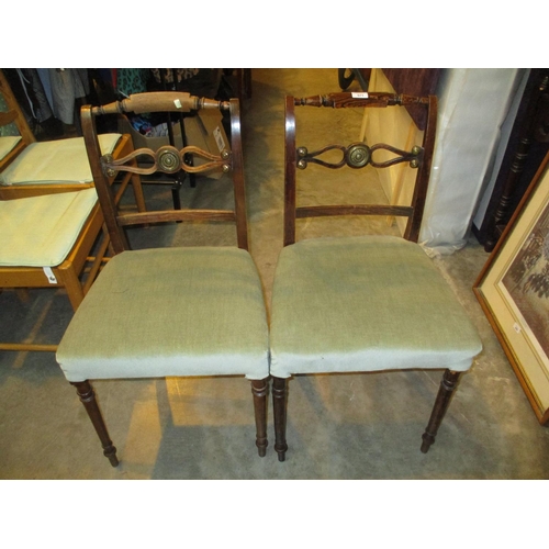 571 - Pair of 19th Century Brass Mounted Chairs