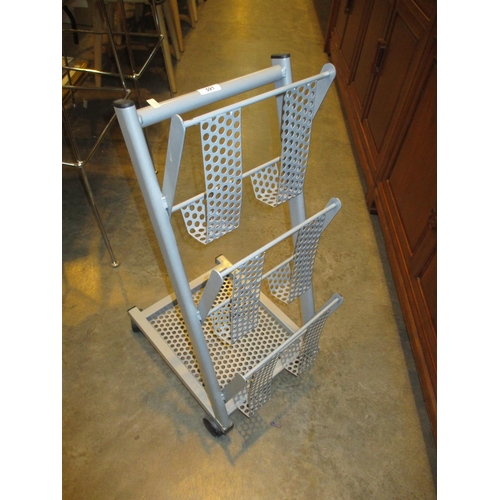 591 - Industrial Style Metal Newspaper Rack