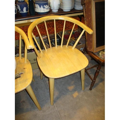 594 - Set of 3 Curved Back Kitchen Chairs