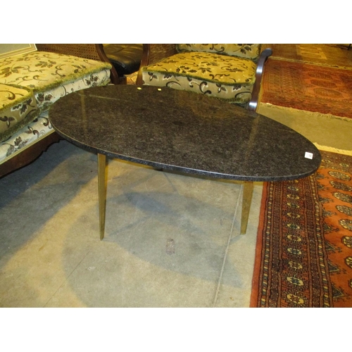 603 - Marble Top Tear Drop Coffee Table, 98cm long