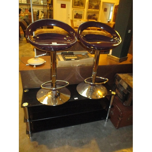 634 - Pair of Kitchen Bar Stools and a TV Stand