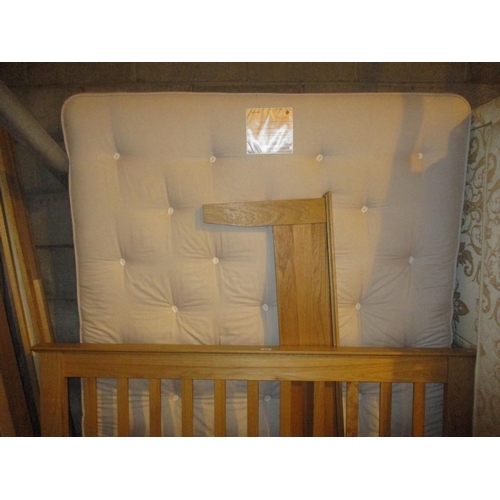 655 - Oak 5ft Bedstead with a John Lewis 1800 Ortho Mattress