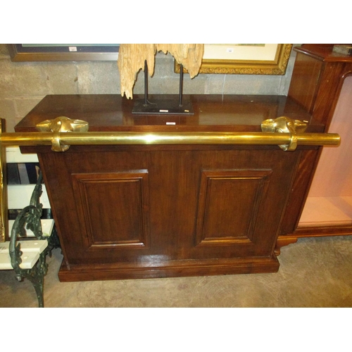 658 - Home Bar with Brass Elephant Rail, 131x55cm max.