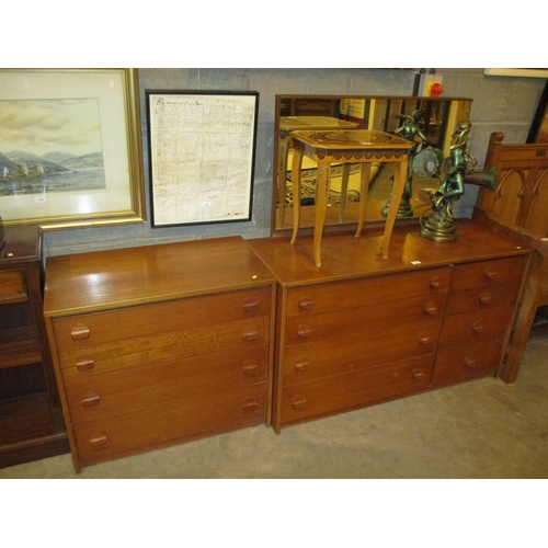 670 - Teak Dressing Chest of 8 Drawers and Chest of 4 Drawers, 118 and 76cm