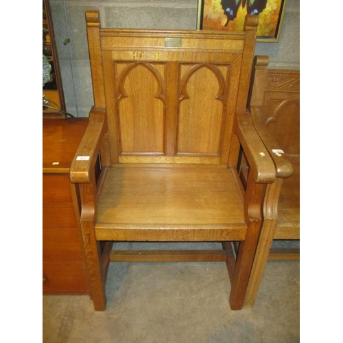 671 - Ecclesiastical Oak Altar Chair