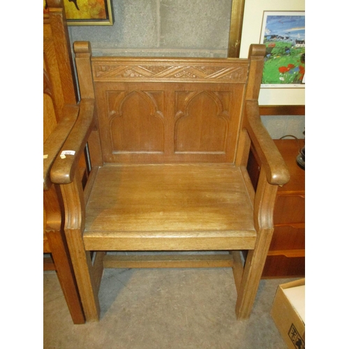 672 - Ecclesiastical Oak Altar Chair