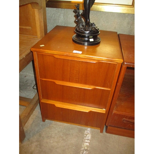 673 - Teak Bedside Chest of 3 Drawers, 41cm