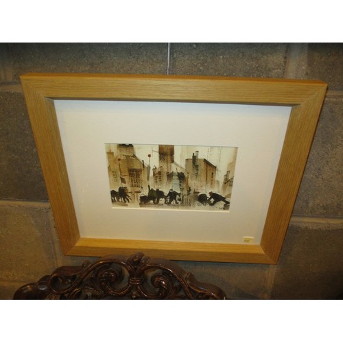 531 - Three Sue Howells Prints in Oak Frames