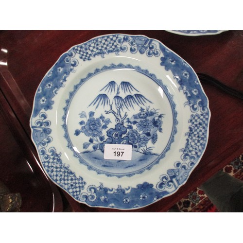 197 - Three Chinese Export Blue and White Porcelain Plates