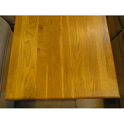 611 - Oak 2 Tier Coffee Table with Drawer, 115x58cm