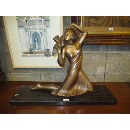 105 - After S. Melani Gilded Plaster Figure of a Woman with a Dove, 50cm high