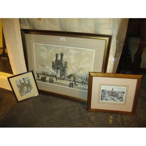 109 - Two Douglas Phillips Signed Prints, The Royal Arch Dundee and The High Street Dundee, along with a R... 