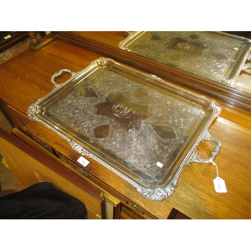 132 - Large Victorian Silver Plated 2 Handle Tray