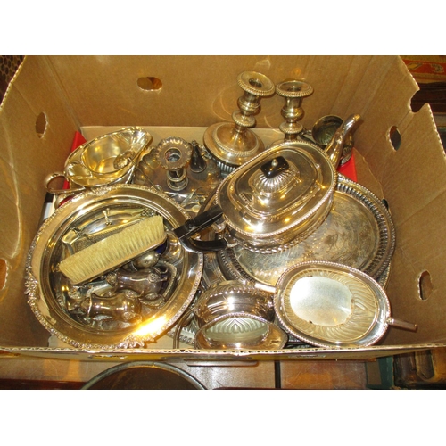 166 - Box of Silver Plated Items and Canteen of Cutlery