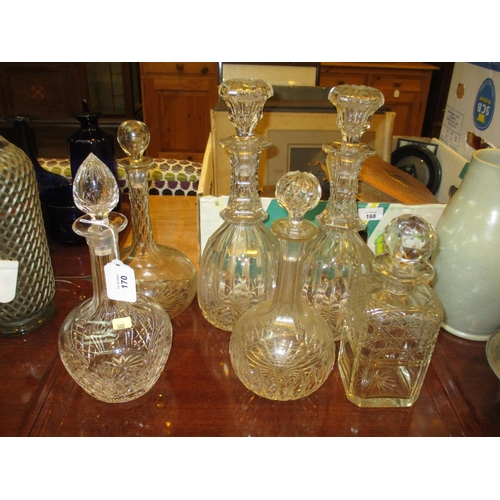 170 - Pair of Victorian Decanters and 4 Others