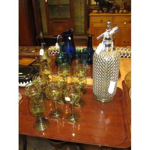 172 - Soda Syphon and Sets of 6 and 4 Wine Glasses