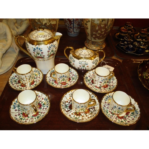 184 - K.Clegg Hand Painted 14 Piece Coffee Set