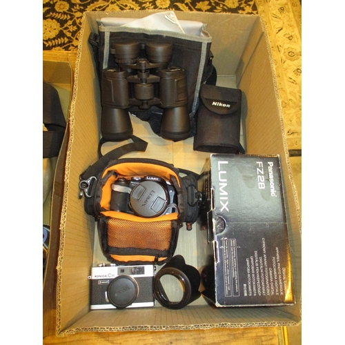 227 - Panasonic F2-28 Camera, Nikon and Auriol Binoculars