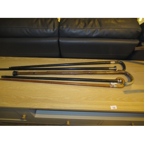 235 - Three Silver Mounted Walking Sticks and 3 Others