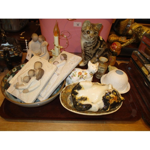 56 - Two Winstanley Cats and Other Ceramics and Willow Tree Ornaments