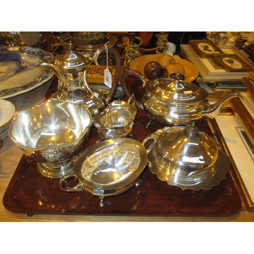 70 - Silver Plated 4 Piece Tea Service and Other Items