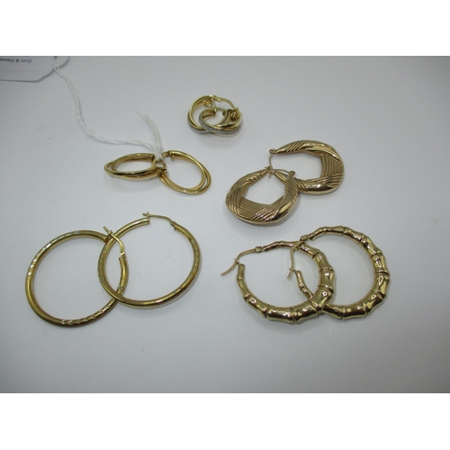 533 - Five Pairs of 9ct Gold Earrings, 13.15g