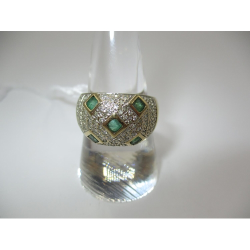 536 - Emerald and Diamond Ring, Size P, 5g