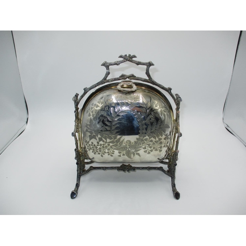 558 - Victorian Silver Plated Biscuit Box