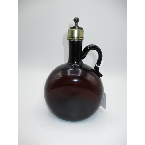 568 - Victorian Amber Glass Wine Jug