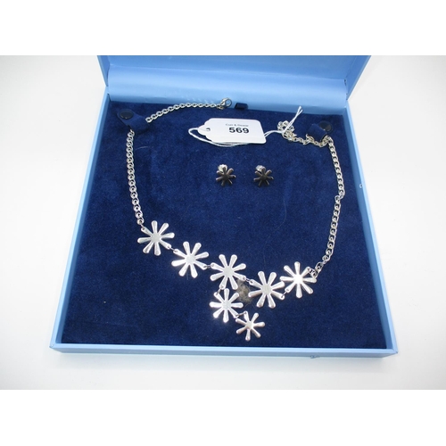 569 - Newbridge Daisy Necklace and Pair of Earrings