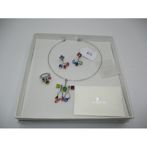 571 - Atelier Swarovski by Peter Pilotto Necklace, Earrings and Ring Suite of Jewellery