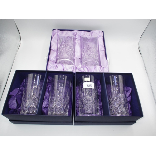 585 - Three Pairs of Edinburgh Crystal High Ball Tumblers, Boxed