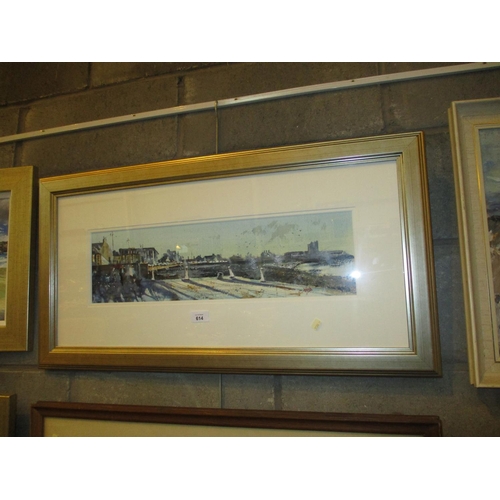 Graham Winds, Watercolour, Early Light From The Pilot Pier Broughty Ferry, 15x55cm