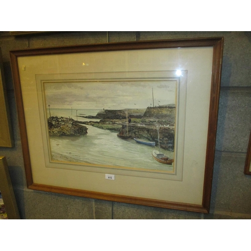 615 - Ian Gilbert Marr Eadie, 1948, (Scottish 1913-1973), Watercolour, Harbour Scene, 33x51cm