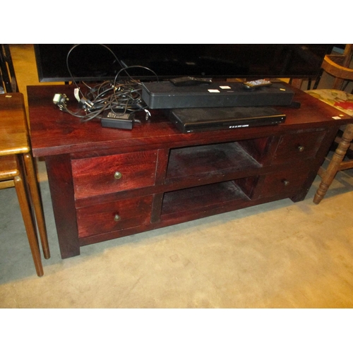 698 - Hardwood Entertainment Unit, 130x48cm