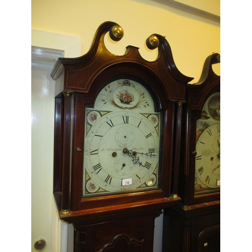 718 - Jn. Crichton Dundee Painted Dial 8 Day Inlaid Mahogany Longcase Clock