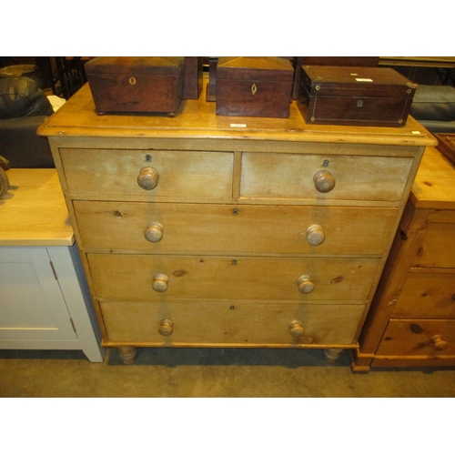 723 - Stripped Pine Chest of 5 Drawers, 98cm