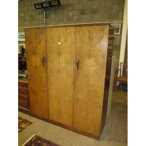 746 - 1930's Walnut 3 Door Wardrobe, 153cm