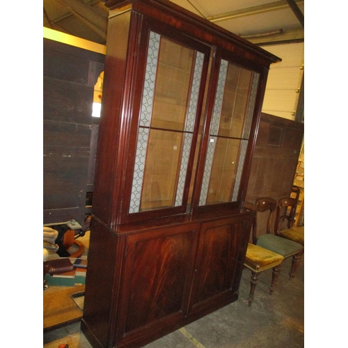 762 - 19th Century Mahogany Cabinet Bookcase, 146cm