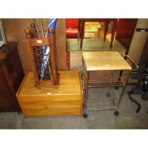 764 - Stick Stand, Ottoman and a Kitchen Trolley