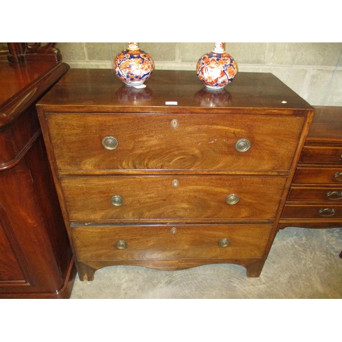 786 - 19th Century Mahogany Chest of 3 Drawers, 92cm