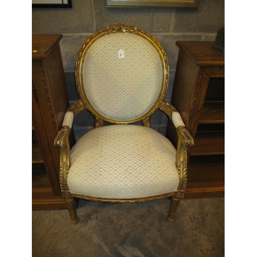 796 - French Design Gilt Wood Arm Chair