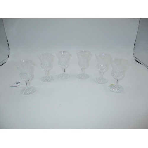 378 - Set of 6 Edinburgh Crystal Thistle Engraved Liqueur Glasses