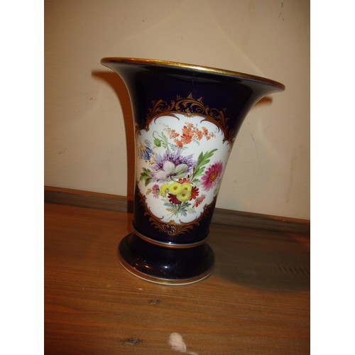 180A - Meissen Type Hand Painted Vase, 16cm