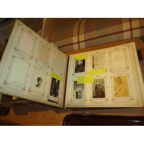 188 - Large Victorian Album with 24 Cabinet Cards and 90 Cartes de Visite including Royalty, Literary (Bro... 