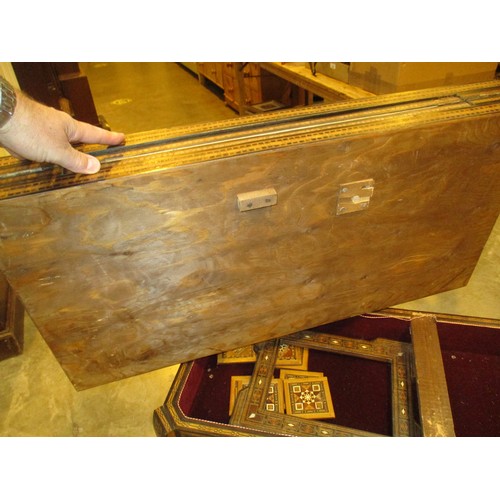 716 - Early 20th Century Moorish Profusley Inlaid and Parquetry Decorated Combination Games Table, 83x41cm... 