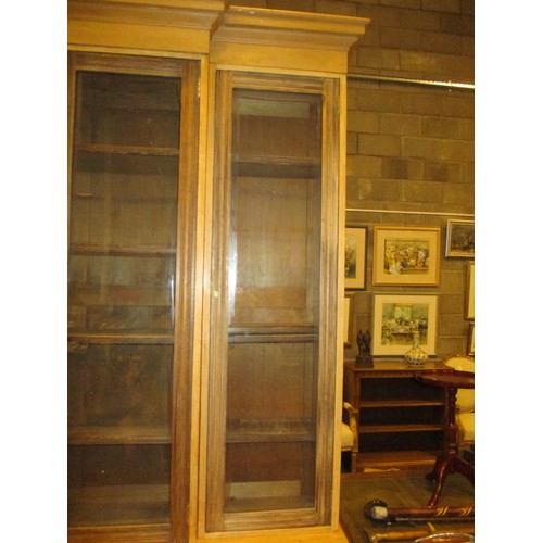 749 - 19th Century Stripped Breakfront Library Bookcase, 187cm